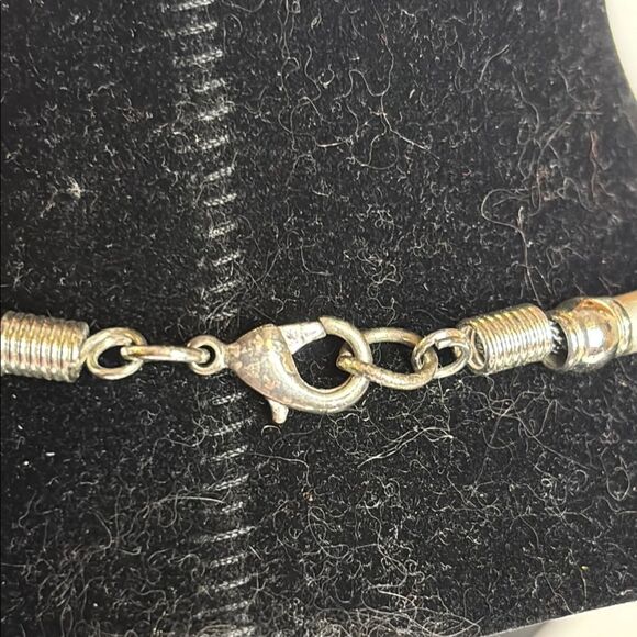 Minimalist Silver Tone Beaded Necklace with Texture 18” - Picture 8 of 8